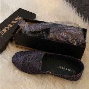 Dark grey/ silver Espadrille flats